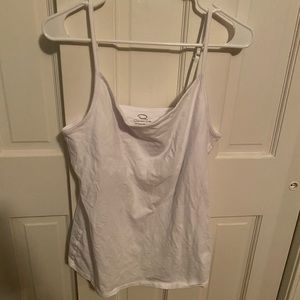 oscar de la rent white built in bra cami